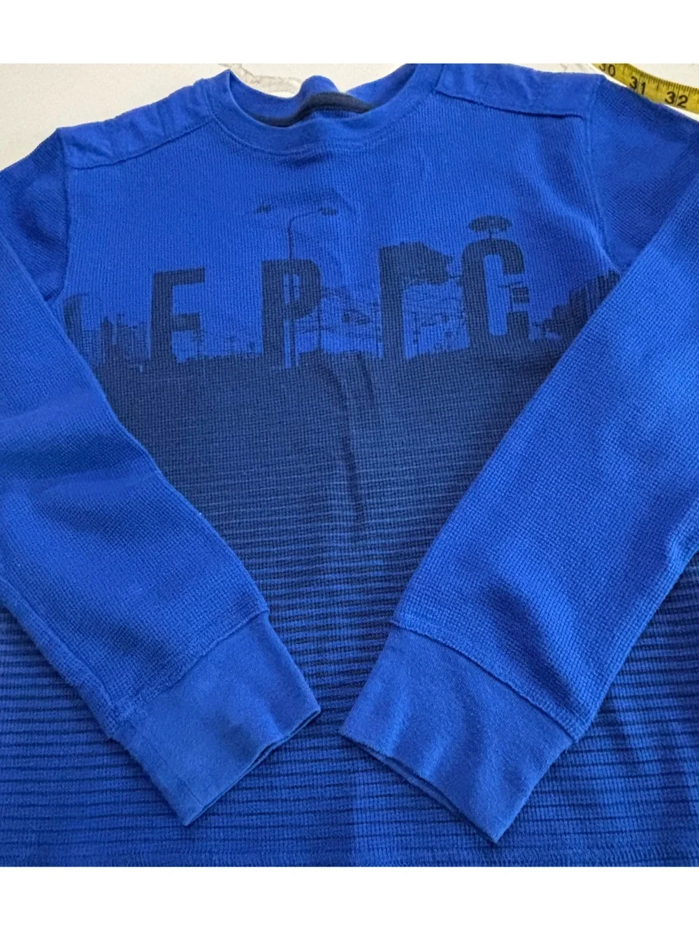 Epic Threads Boys Royal Blue Long Sleeve Thermal T Shirt Cotton blend Size Small